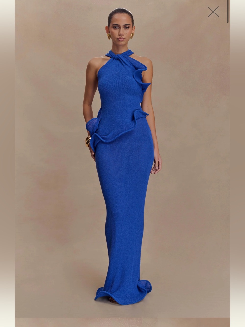MESHKI Caprice
Halter Knit Maxi Dress - Cobalt